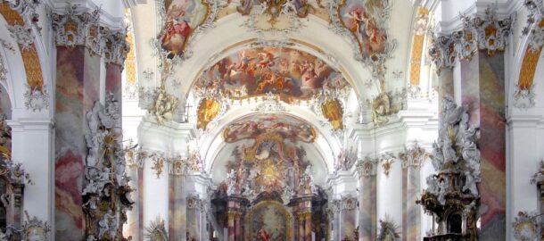 Iglesia abacial de Ottobeuren (1737-1766), ejemplo de iglesia con «mur pilier», una invención del barroco jesuita alemán